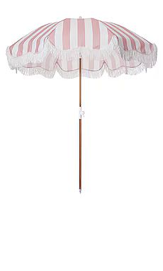 business & pleasure co. Holiday Beach Umbrella in Crew Pink Stripe from Revolve.com | Revolve Clothing (Global)