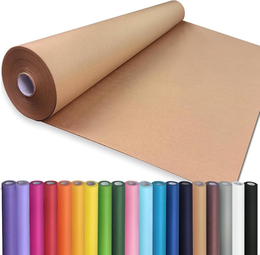 PerkHomy 24" x 2,400" (200') Brown Kraft Paper Roll for Craft Bulletin Board Paper Art Table Cove... | Amazon (US)