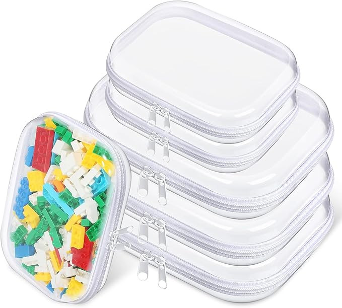 6 Pcs Clear Hard Zipper Case Hard-Sided Premium Storage Case Plastic Clear Hard Shell Zipper Pouc... | Amazon (US)