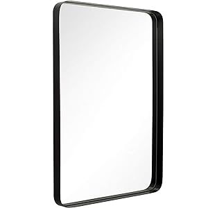 ANDY STAR Wall Mirror | 22x30’’ Contemporary Black Rectangular Bathroom Mirror Stainless Stee... | Amazon (US)