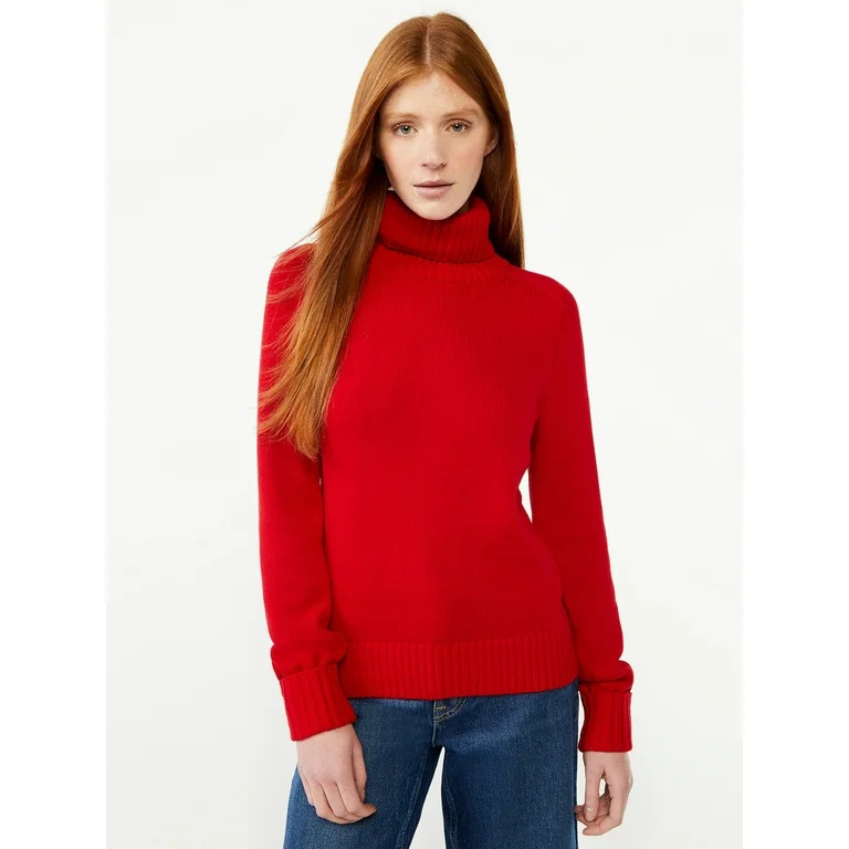 Free Assembly Women's Rib Turtleneck Sweater, Midweight - Walmart.com | Walmart (US)