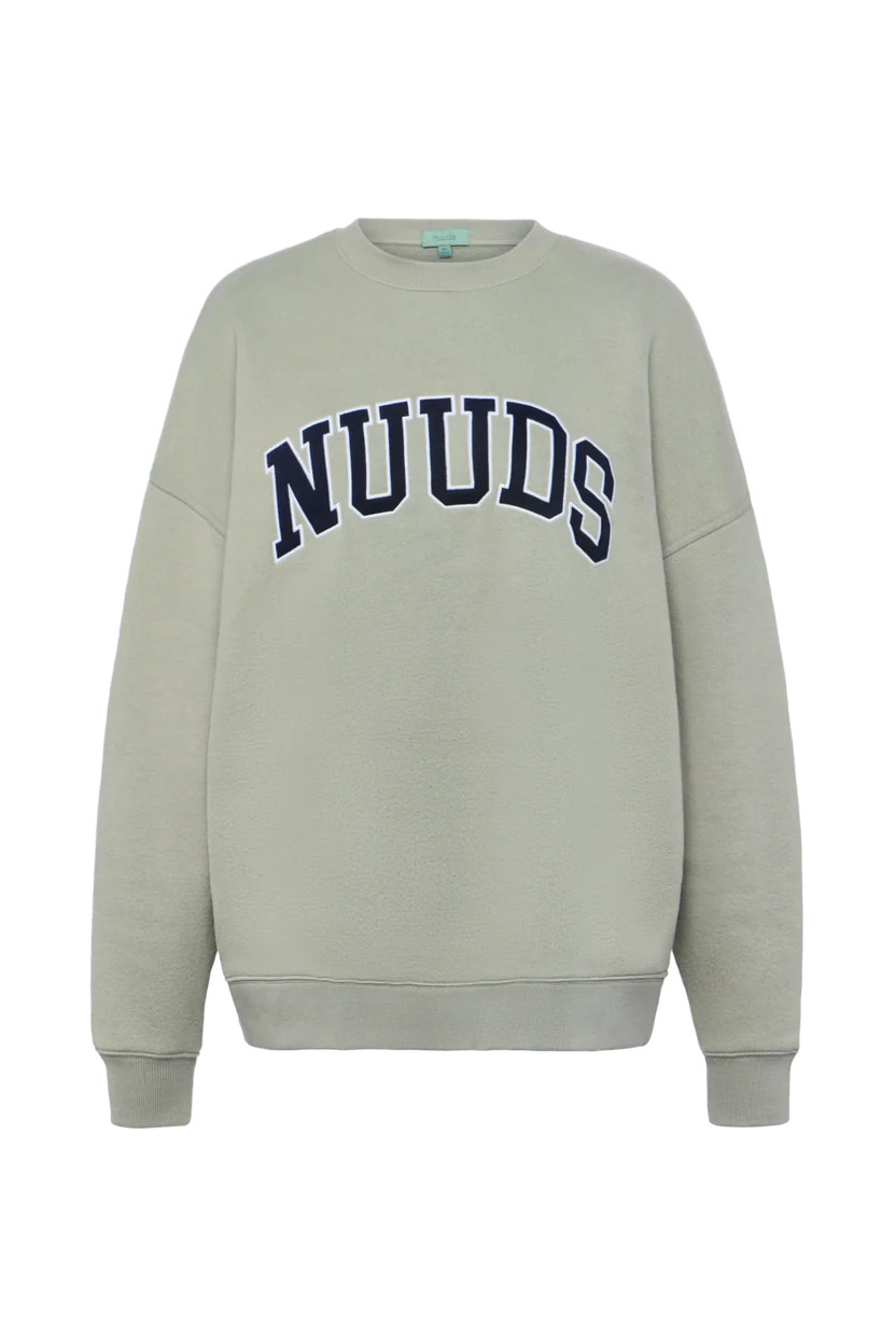 nuuds Varsity Oversized Crew | Pistachio | nuuds