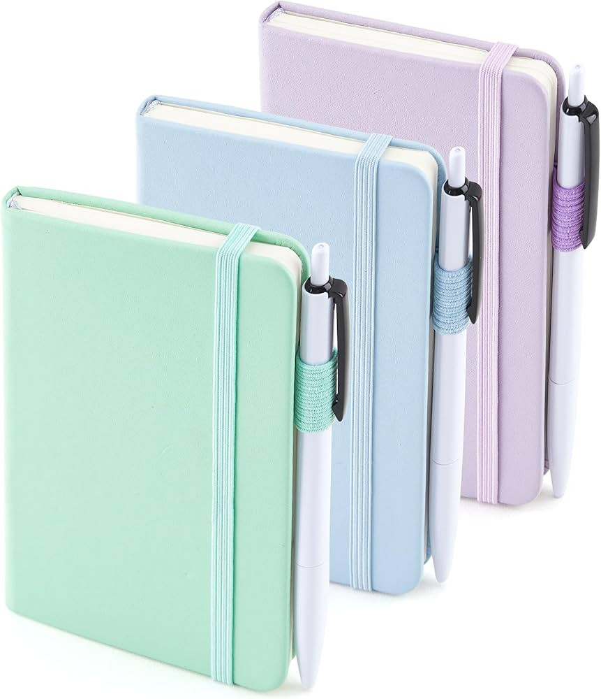 feela 3 Pack Pocket Small Notebook Journals, Mini Cute Hardcover College Ruled Notepad Women Offi... | Amazon (US)