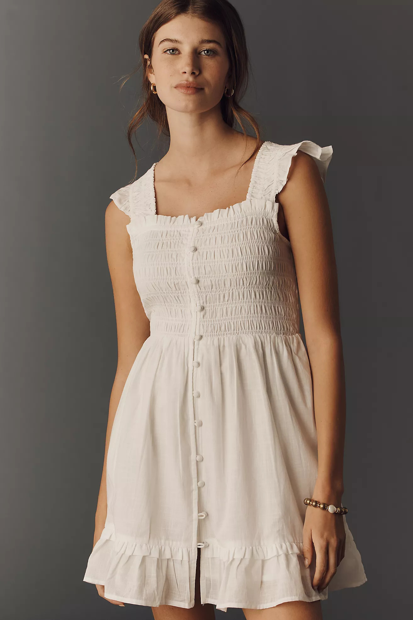The Peregrine Square-Neck Mini Dress | Anthropologie (US)