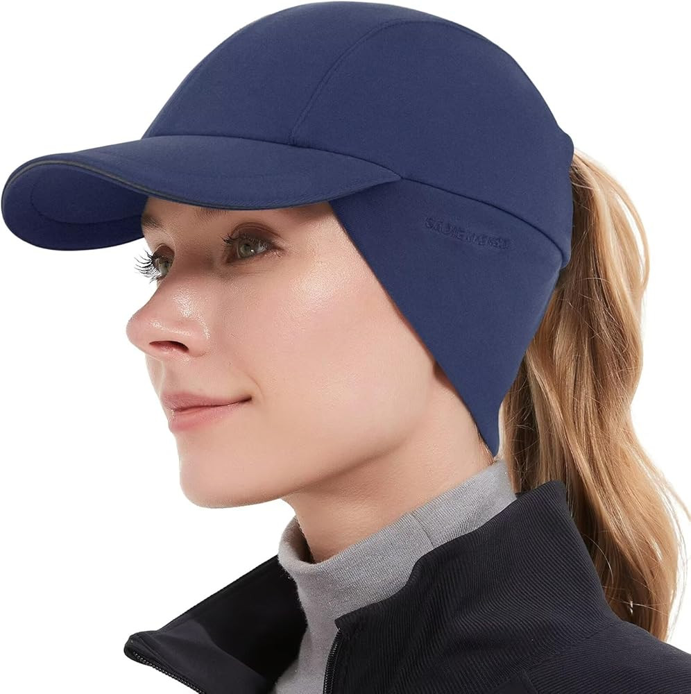 GADIEMKENSD Women's Winter Reflective Fleece Ponytail Hat with Drop Down Ear Warmer | Amazon (US)