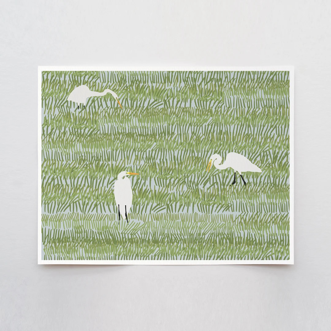 Great Egrets Art Print - Signed and Printed by Jorey Hurley - Unframed or Framed - 220402 | Etsy (US)