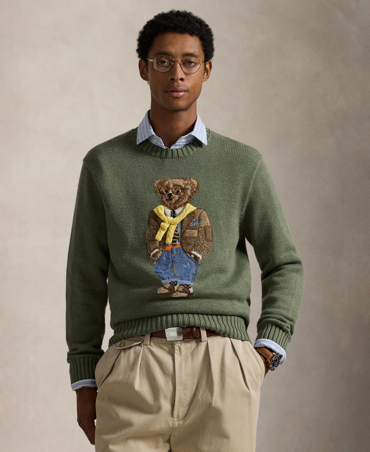Polo Ralph Lauren Men's Bear Graphic Crewneck Sweater - Lovette Heather | Macy's