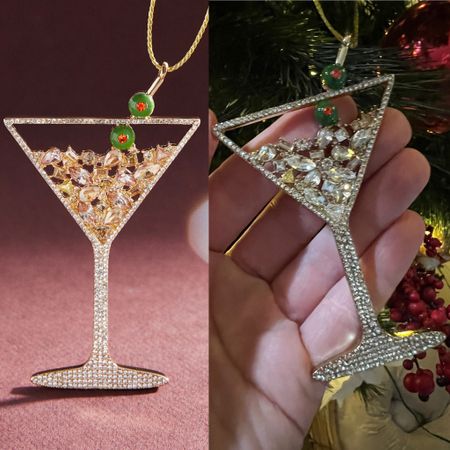 Dupe of the day. $38 + shipping at Bauble bar. $20 and prime shipping at Amazon. I bought this ornament last year, stored it in the box it came in, and it is just as bright and sparkly as ever. 

White elephant gift
Hostess gift
Ornament exchange 
Amazon Christmas finds 
Martini ornament 

#LTKSeasonal #LTKHoliday #LTKGiftGuide