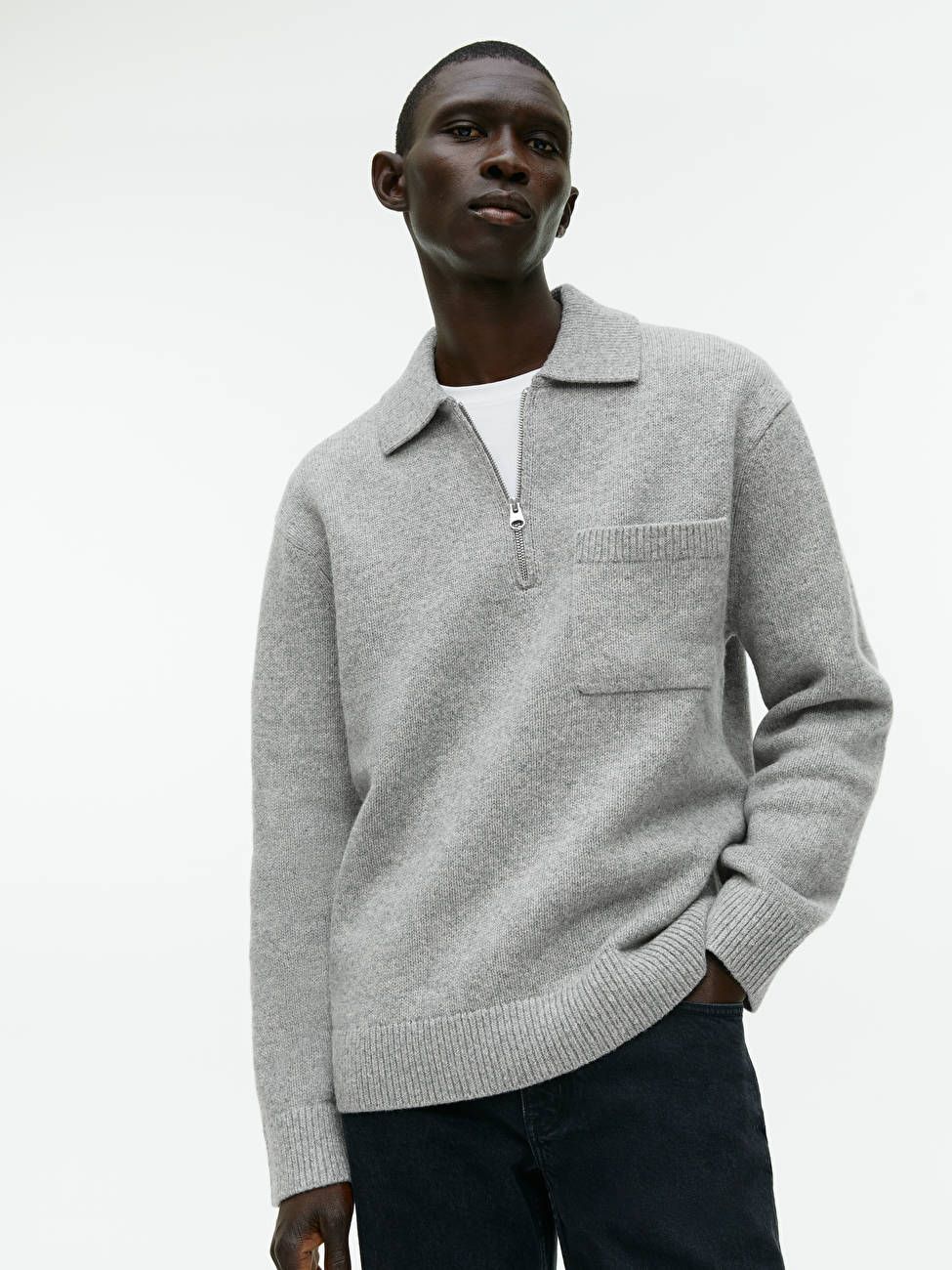 Knitted Wool Zip Polo Shirt curated on LTK