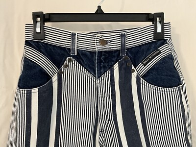 VINTAGE ROCKY MOUNTAIN BAREBACK HIGH RISE MOM BLUE & WHITE STRIPED JEANS SZ 29/9 | eBay CA