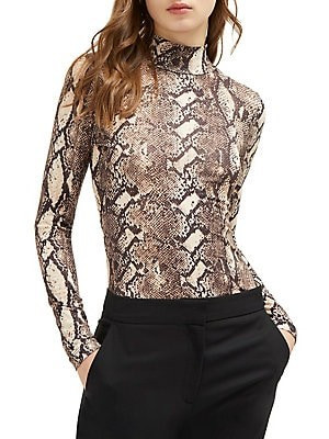 Animal-Printed Mockneck Top | Lord & Taylor