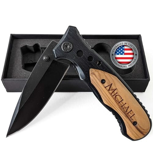 Custom Engraved Wood Handle Pocket Knife - Personalized Gift for Men - Ideal for Birthdays, Anniversaries, and Special Occasions | Amazon (US)