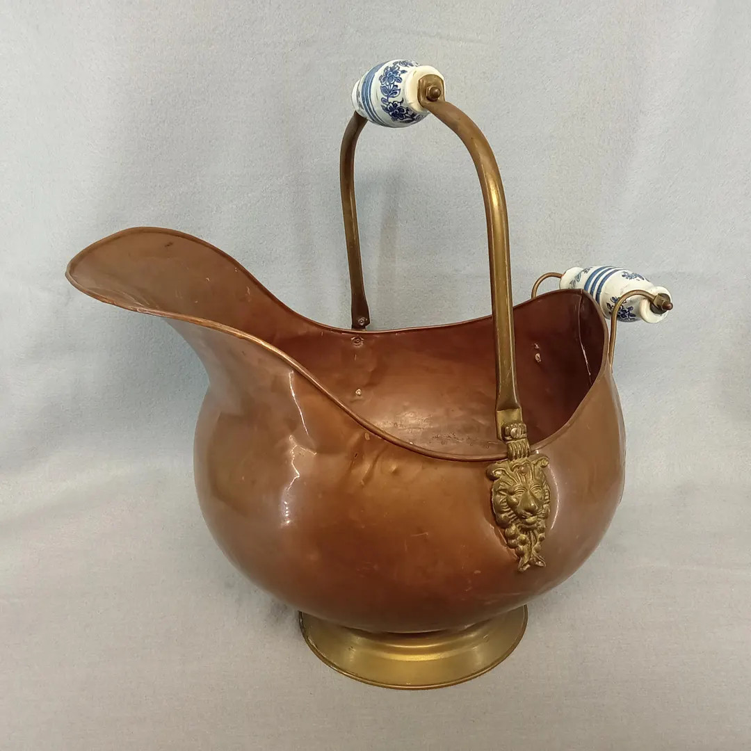 Antique Copper and Brass Ash Bucket Large | Etsy (US)