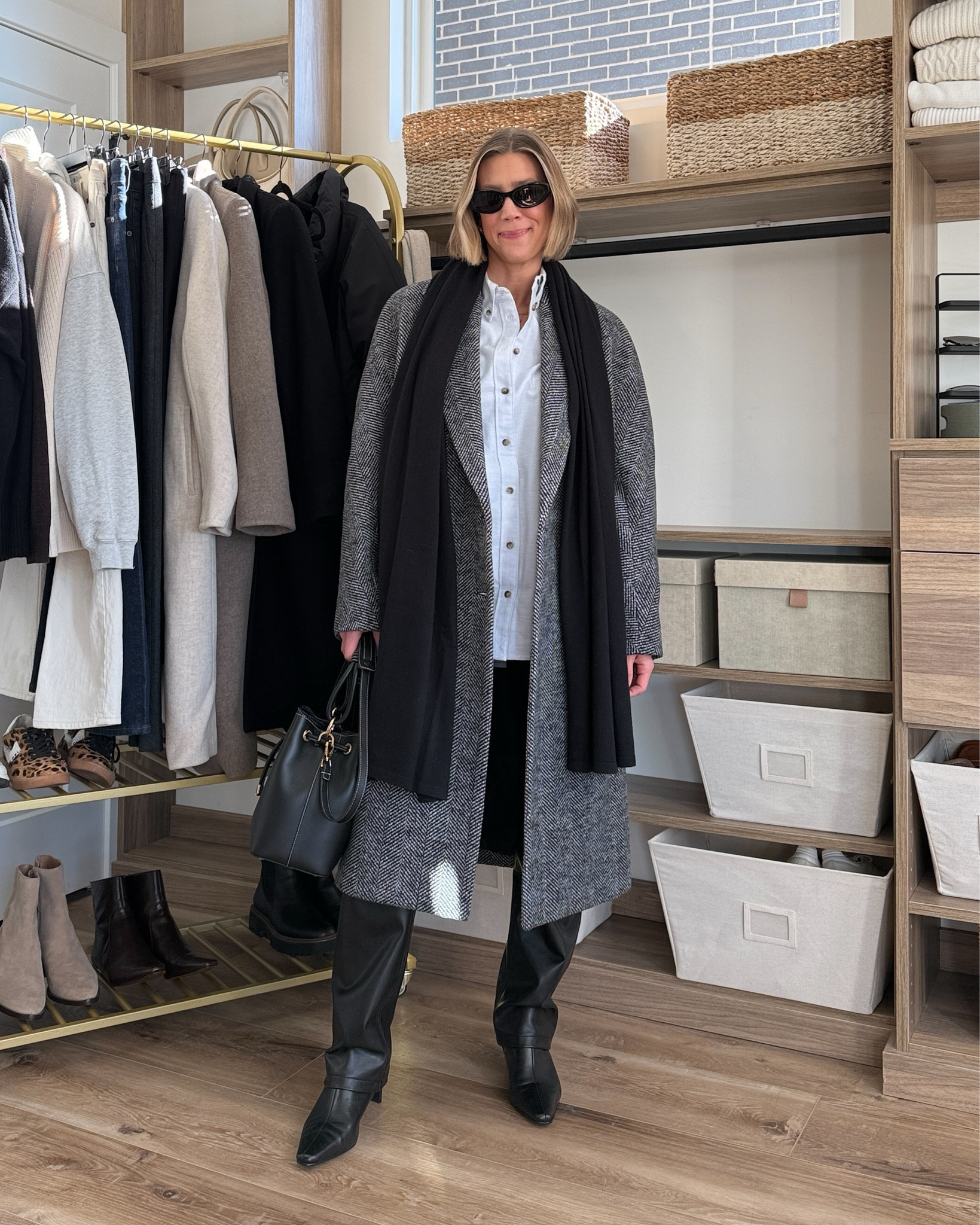 Wearing 26/regular leather pants, small button-up, xxs coat (runs big) boots tts 

#LTKFindsUnder50 #LTKFindsUnder100 #LTKSaleAlert