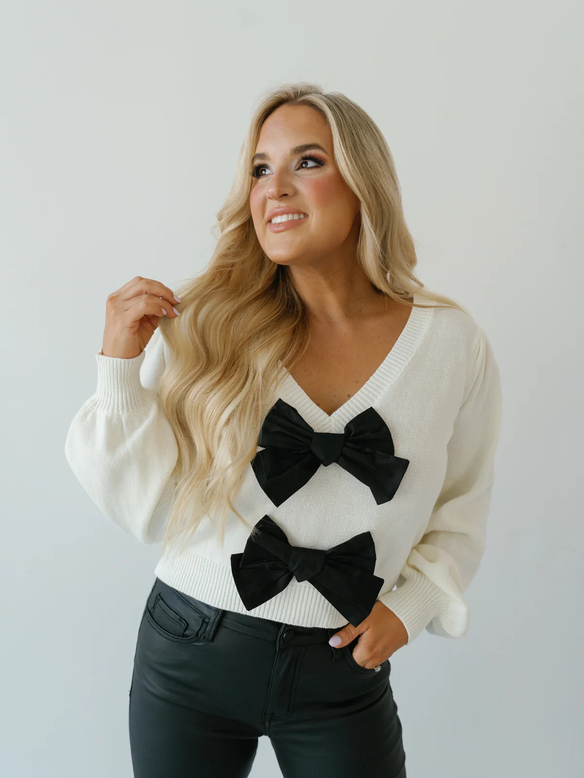 Alexis Bow Front Long Sleeve Top | Landry Kate