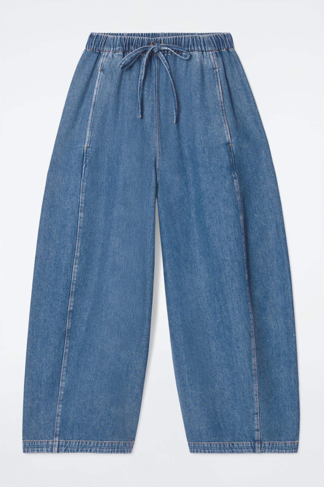 BARREL-LEG DENIM DRAWSTRING TROUSERS | COS UK