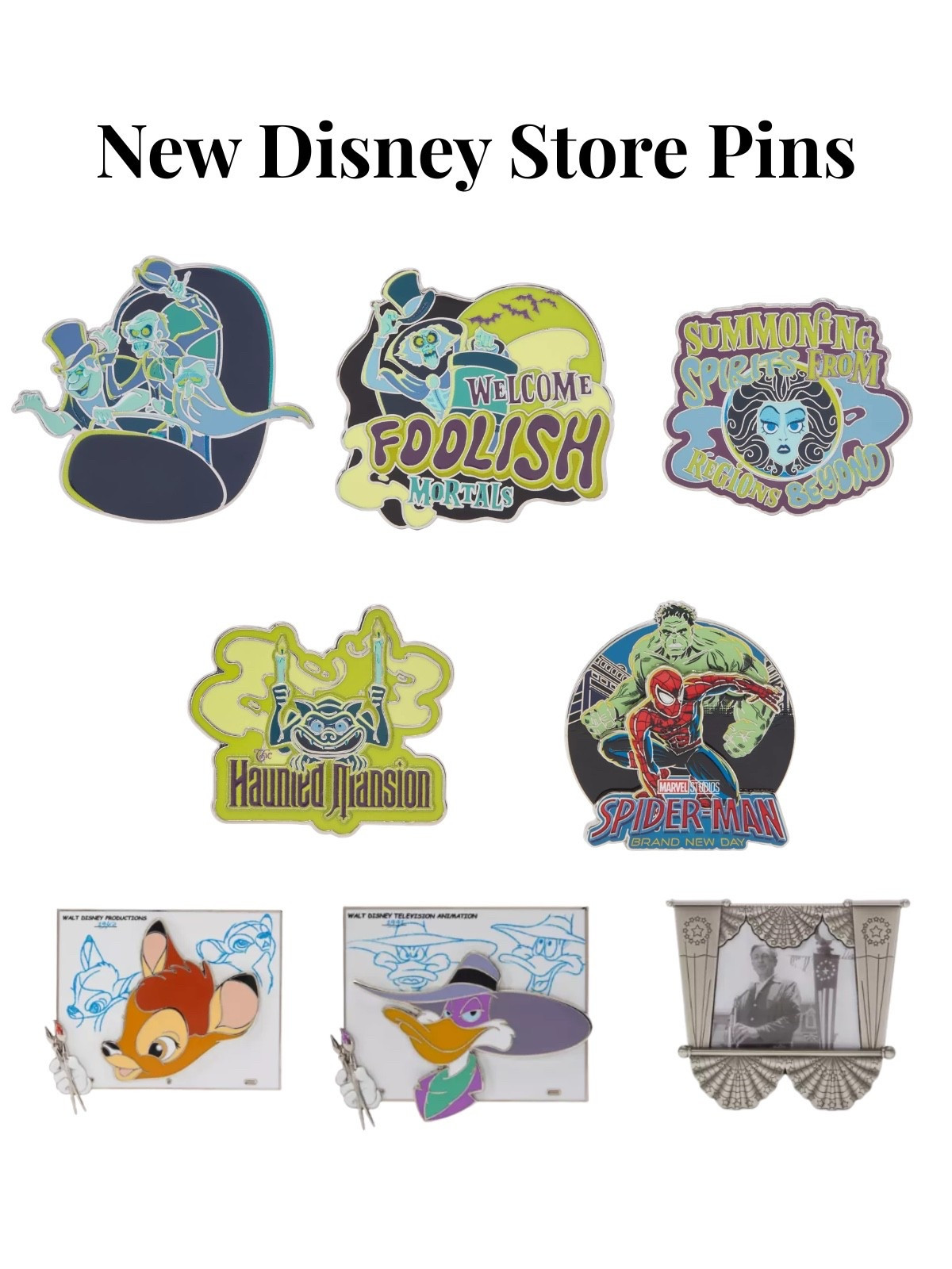 New Disney Store pins with Haunted Mansion, Spider-Man, and more!

#LTKSeasonal #LTKTravel