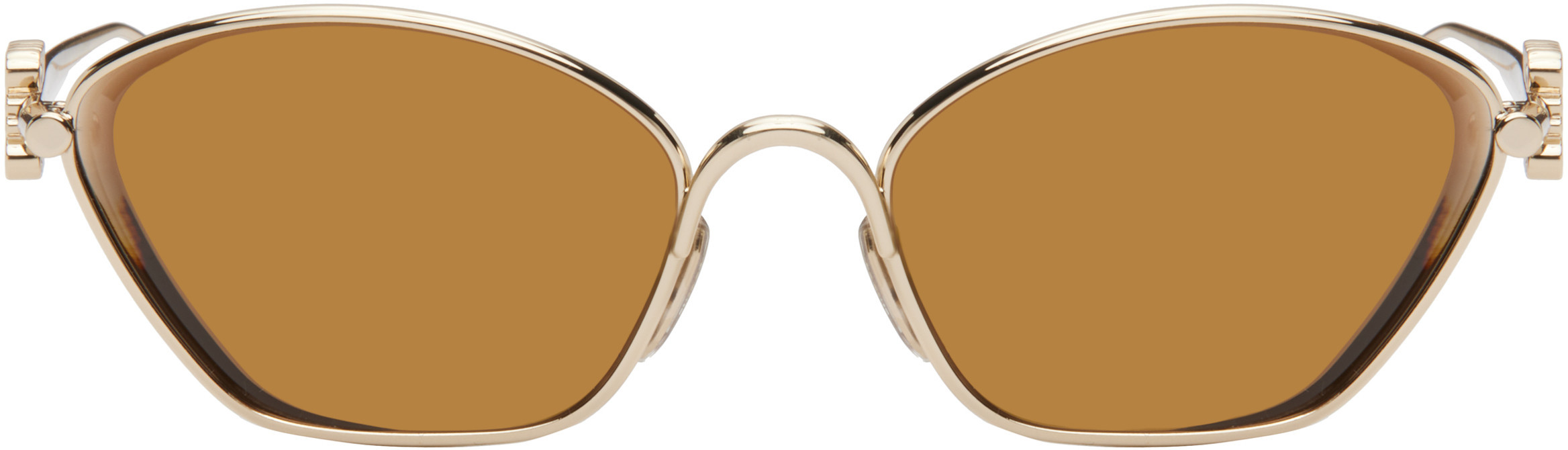 LOEWE Gold Anagram Sunglasses | SSENSE