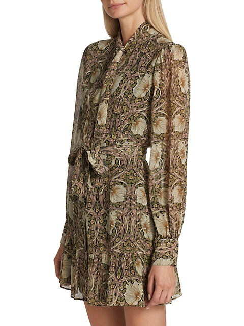Vittoria Tie-Neck Floral Minidress | Saks Fifth Avenue