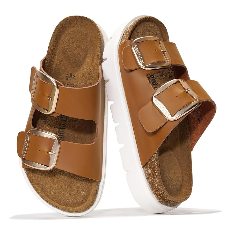 Project Cloud Genuine Leather Platform Sandals Women Footwear - Wedge Chunky Sandals Womens sanda... | Amazon (US)