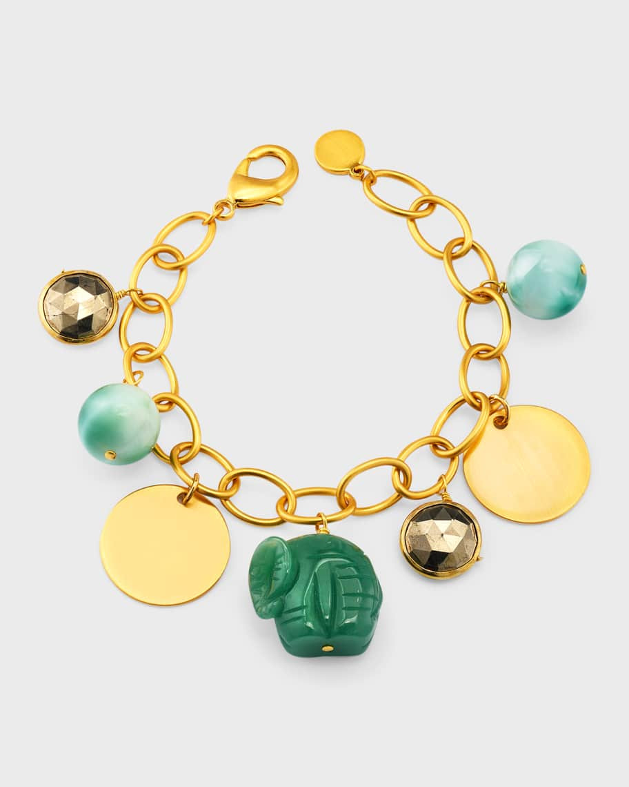 NEST Jewelry Jade Elephant Charm Bracelet | Neiman Marcus