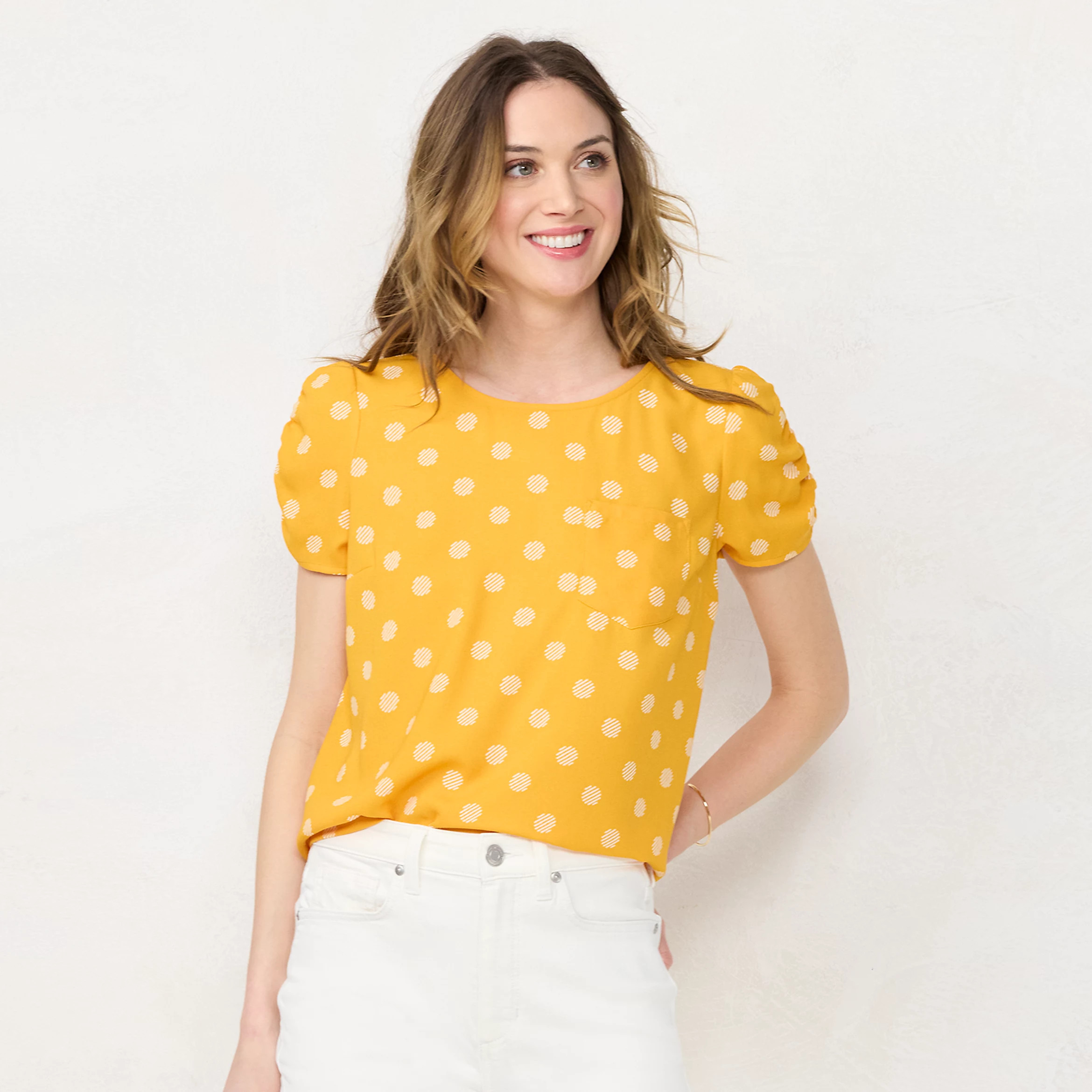 Women's LC Lauren Conrad Rumpled Sleeve Tee | Kohls | Kohl's