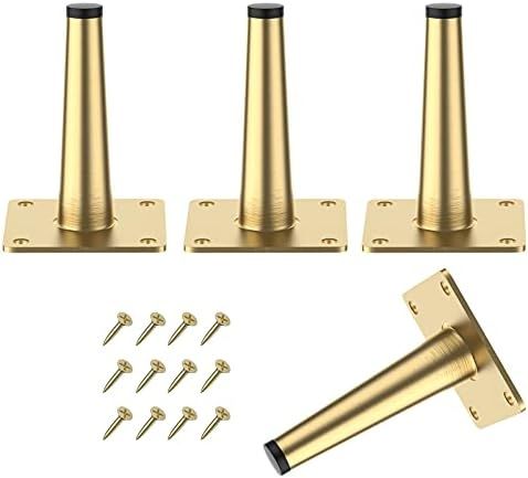 WOOZOOY Furniture Legs Coffee Table Legs,Brushed Gold Metal Home DIY Projects Sofa Leg TV Cabinet Le | Amazon (US)