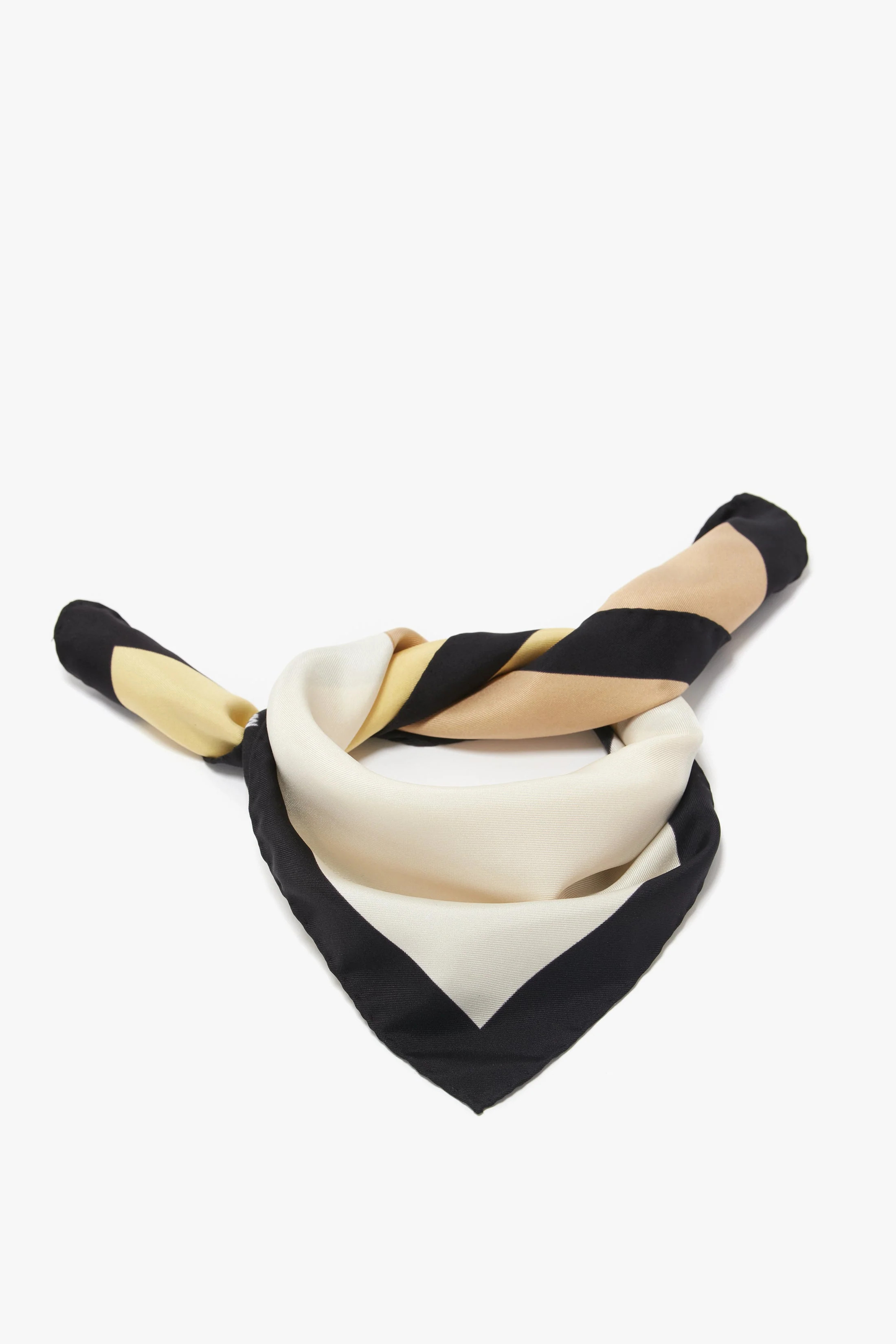 Colour Block Silk Scarf In Macadamia | Victoria Beckham US