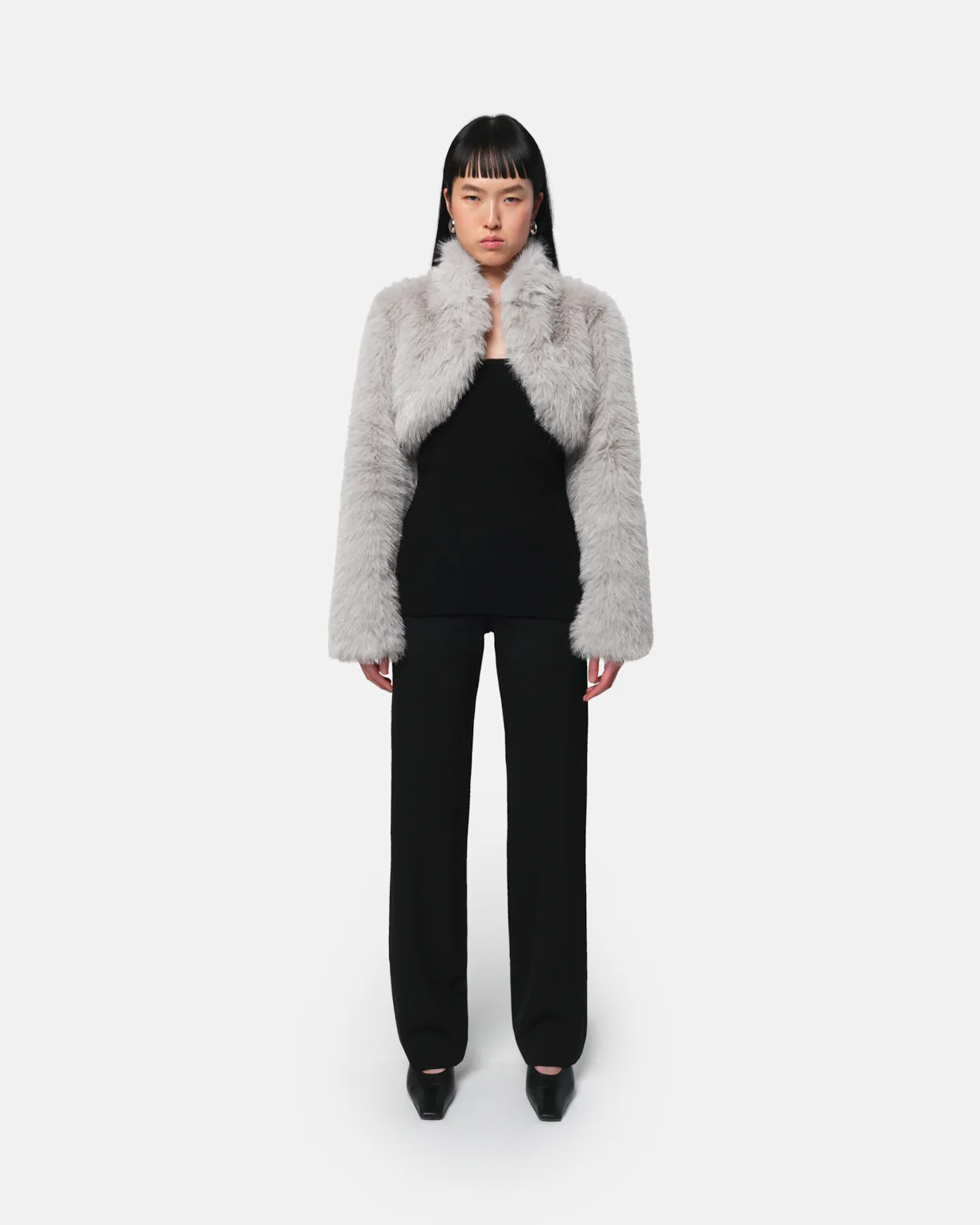 Odette Faux Fur Bolero in Silver | Apparis