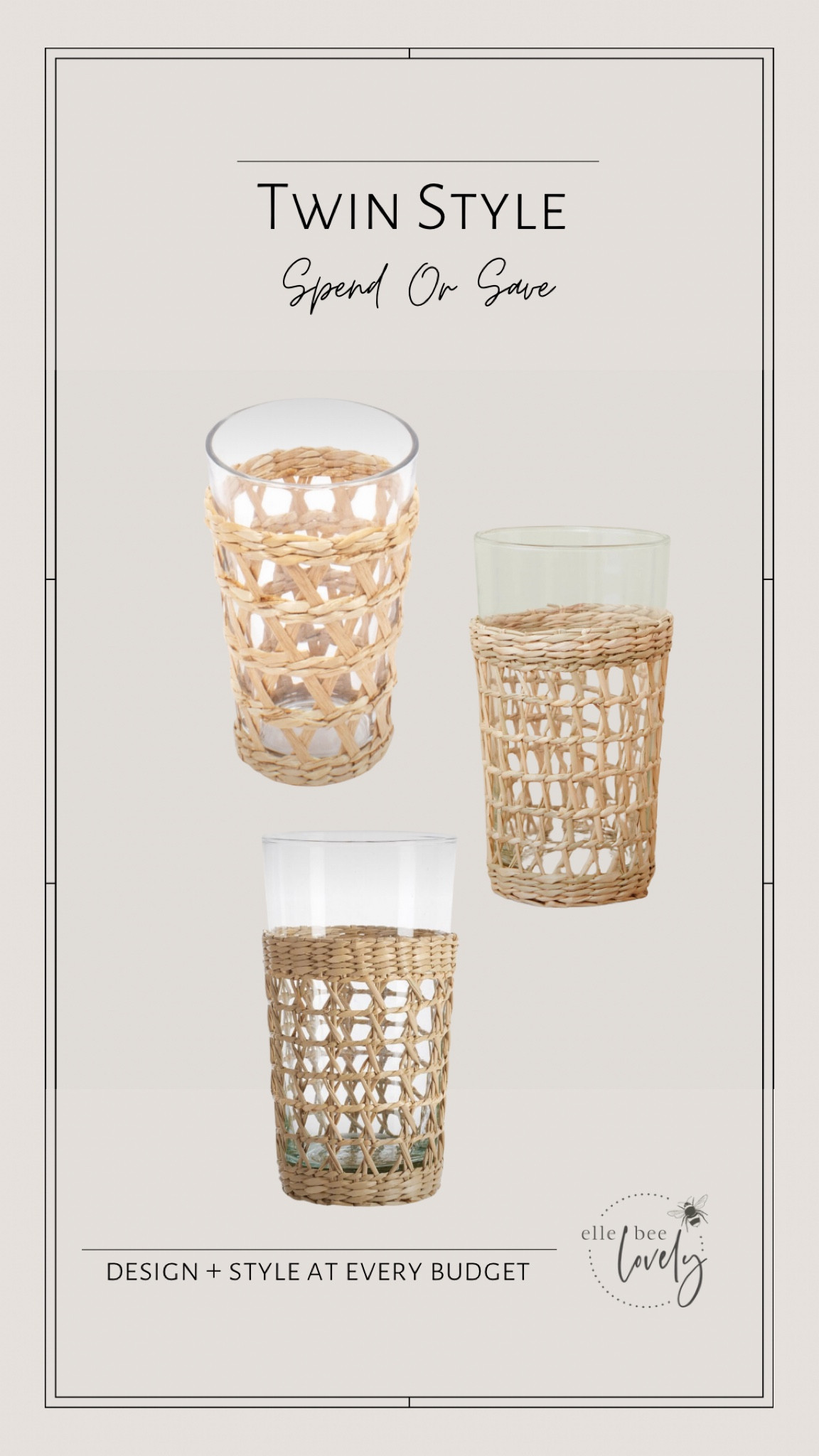 Twin Style rattan drinking glasses!
.
.
.
Home, kitchen, kitchenware, drinking glasses, drinkware, rattan glasses

#LTKhome #LTKparties #LTKSeasonal
