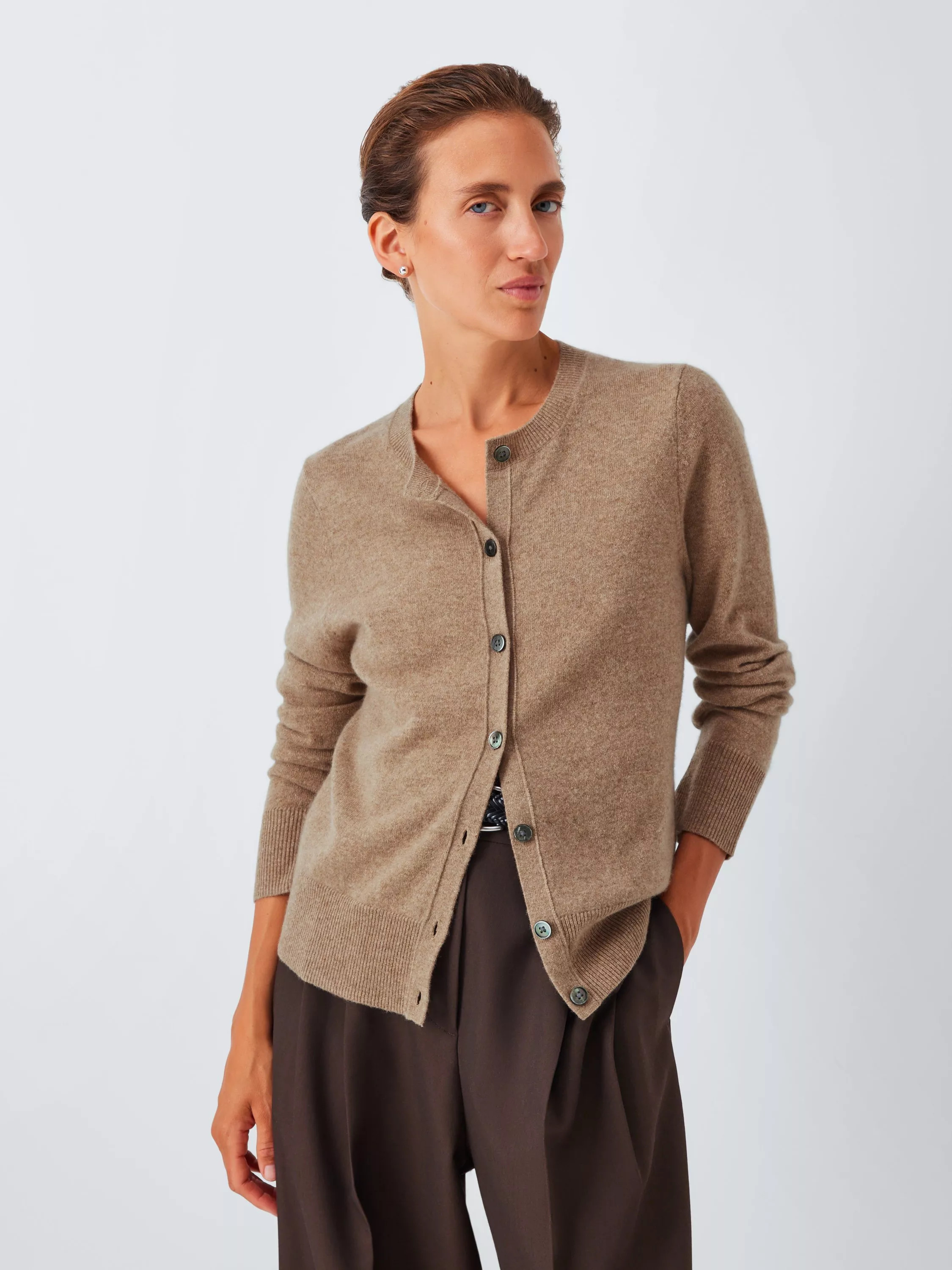 John Lewis Cashmere Crew Neck Cardigan | John Lewis (UK)