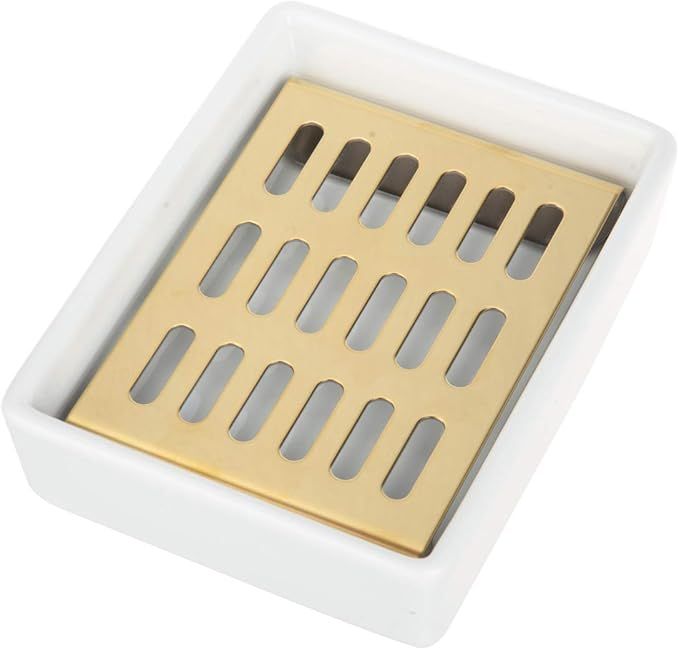 IMEEA Gold Soap Dish SUS304 Stainless Steel Gold Soap Holder for Bathroom Shower | Amazon (US)