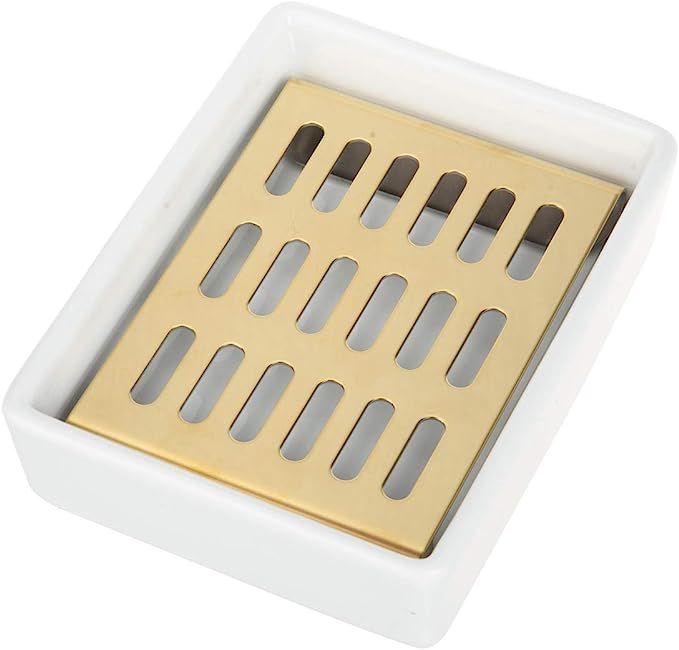 IMEEA Gold Soap Dish SUS304 Stainless Steel Gold Soap Holder for Bathroom Shower | Amazon (US)