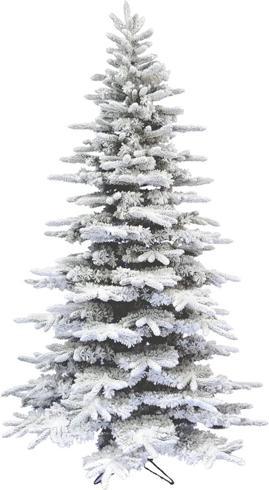 Amazon.com: Fraser Hill Farm Pine Valley Flocked Christmas Tree, 9 Feet Tall | Snowy Xmas Tree wi... | Amazon (US)