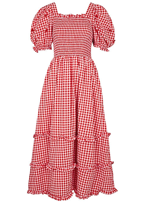 Garden gingham cotton-blend midi dress | Harvey Nichols (Global)