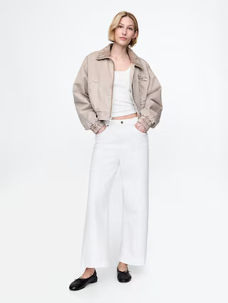 High Rise Stride Wide-Leg Ankle Jeans | Gap (US)