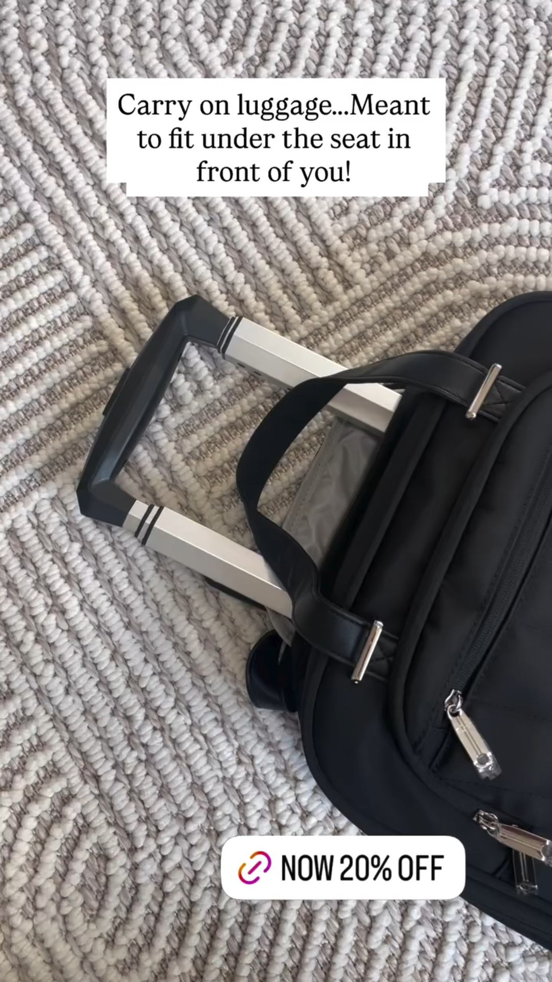 Carry on luggage…..Meant to fit under the seat in front of you!