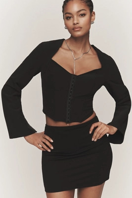 By Anthropologie Open-Back Tuxedo Top | Anthropologie (US)