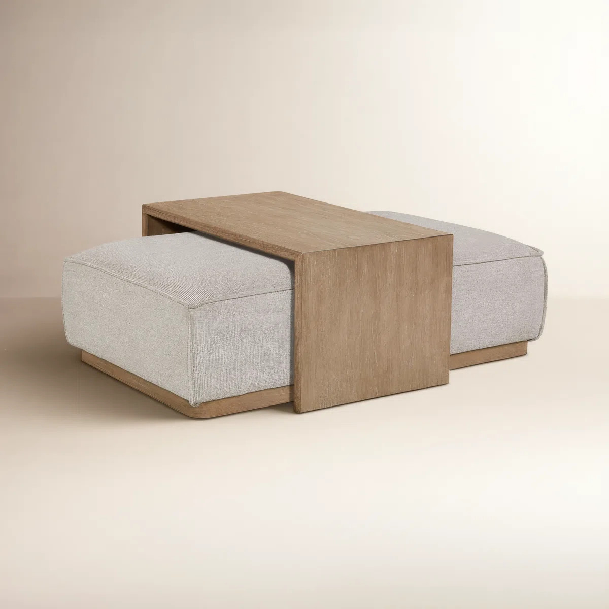 Marielle Upholstered Ottoman with Tray Table | Birch Lane