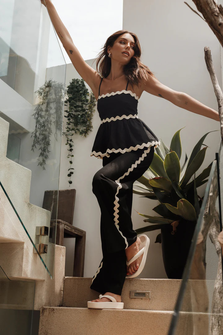 Mollymook Pants - Black Cream | Petal & Pup (US)