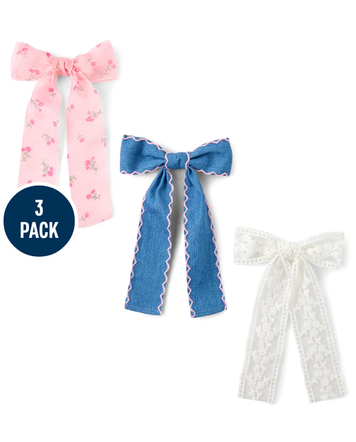 Girls Floral Bow Hair Clip 3-Pack - multi | The Children's Place