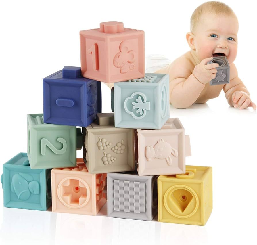 Mini Tudou Baby Blocks Soft Building Blocks Baby Toys Teethers Toy Educational Squeeze Play with ... | Amazon (CA)