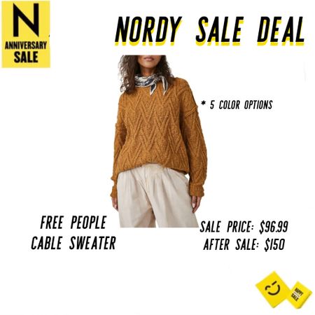 Free People oversize sweater in the Nordstrom Sale that is going to be a major sell out! This is tunic style fits oversized and would pair great with leggings. 5 color options available! Free people sale, free people sweater, autumn sweater, fall fashion idea, nordstrom sale sweater. 

#LTKFind #LTKxNSale #LTKSeasonal