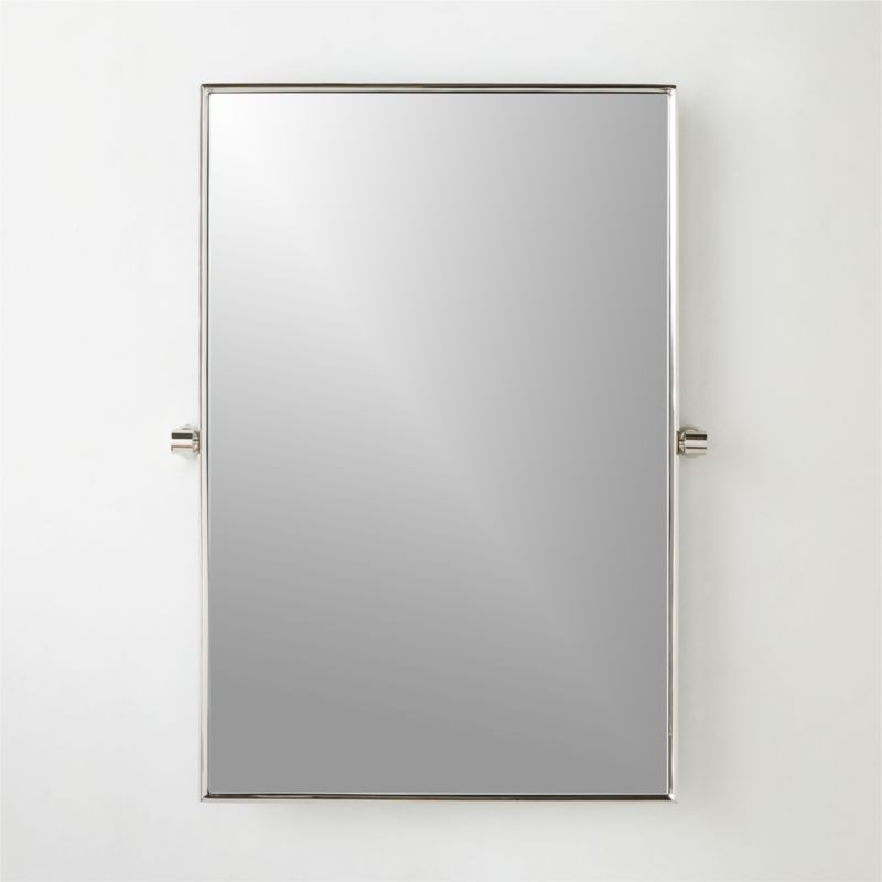 Blaine Modern Polished Nickel Rectangular Pivot Mirror 24"x36" + Reviews | CB2 | CB2