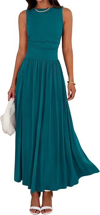 BTFBM Summer Maxi Dresses for Women Sleeveless Casual Dress | Amazon (US)