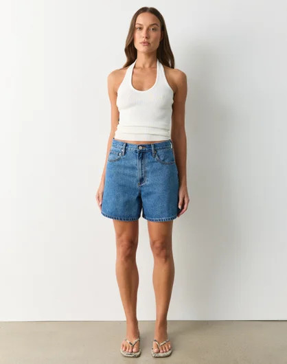 High Rise A Line Denim Short | Glassons (Australia)
