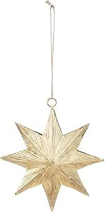 Creative Co-Op Embossed Metal Two-Sided Star Ornament, Antique Brass Finish | Amazon (US)