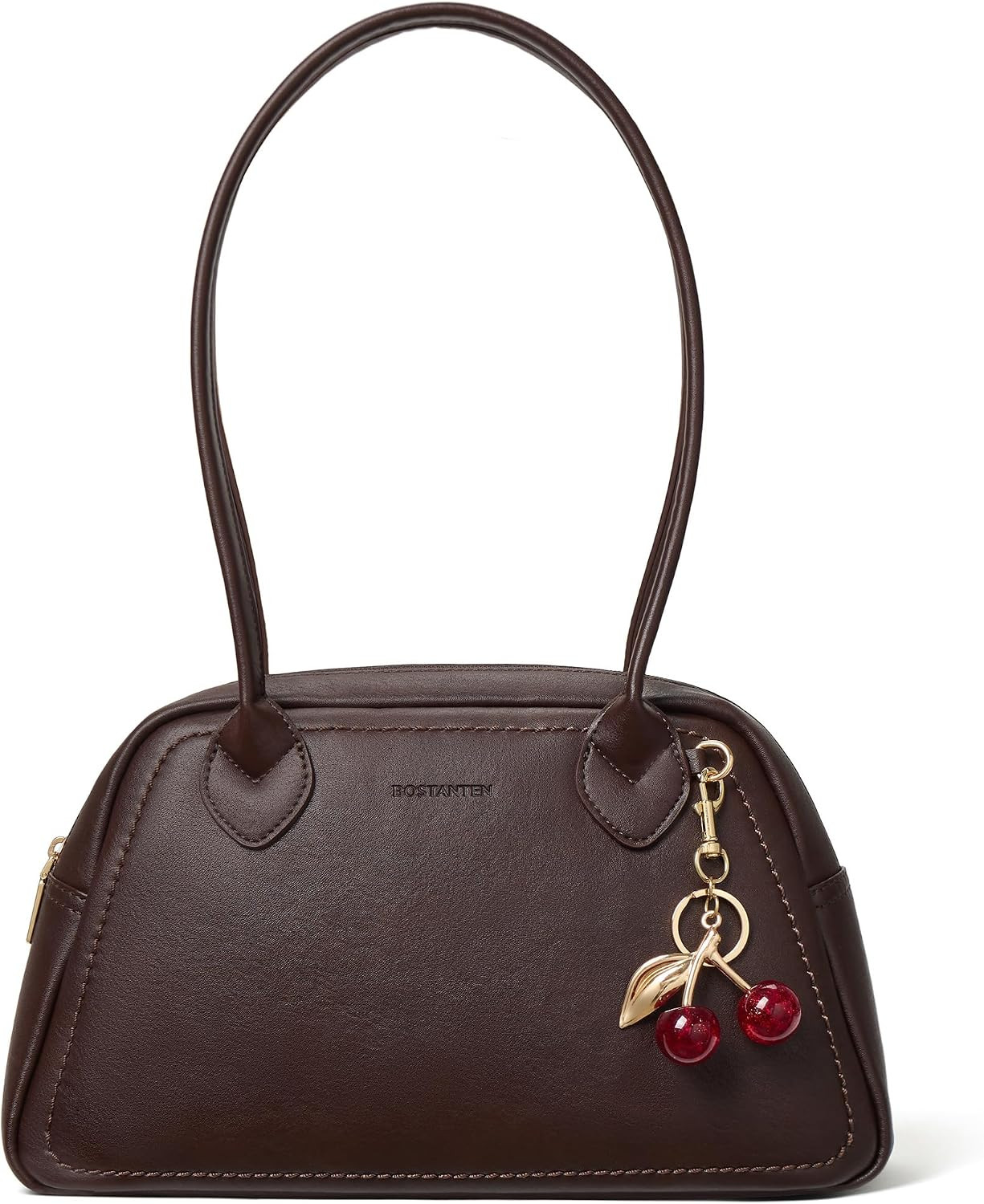 BOSTANTEN Shoulder Bag for Women with Cherry Charm,Medium Bowling Purse | Amazon (US)