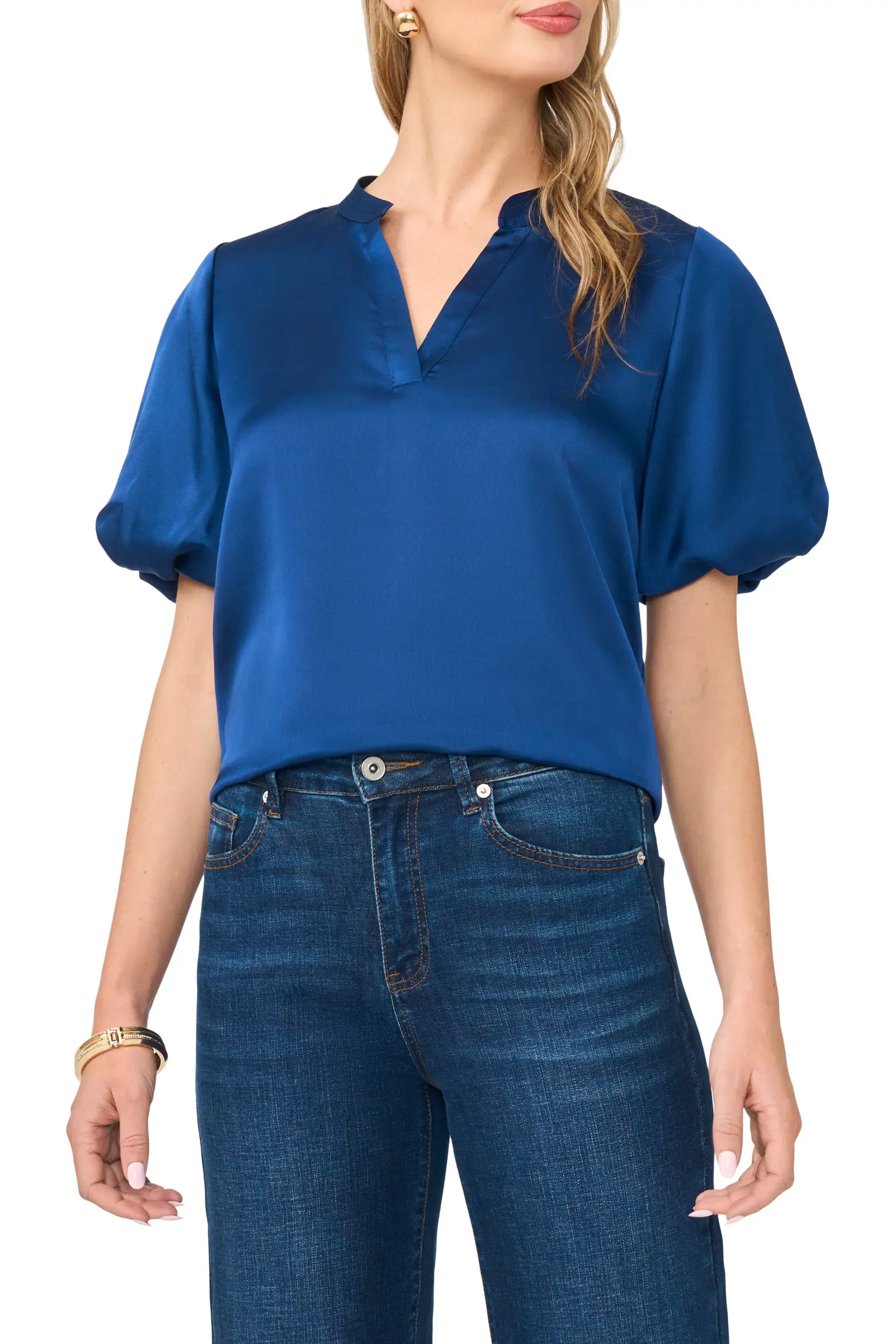 Puff Sleeve Satin Top (Women) | Nordstrom | Nordstrom