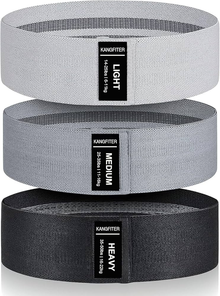 KANGFITER Fabric Resistance Bands for Working Out, 3 Level Non-Slip Booty Bands for Women and Men... | Amazon (US)